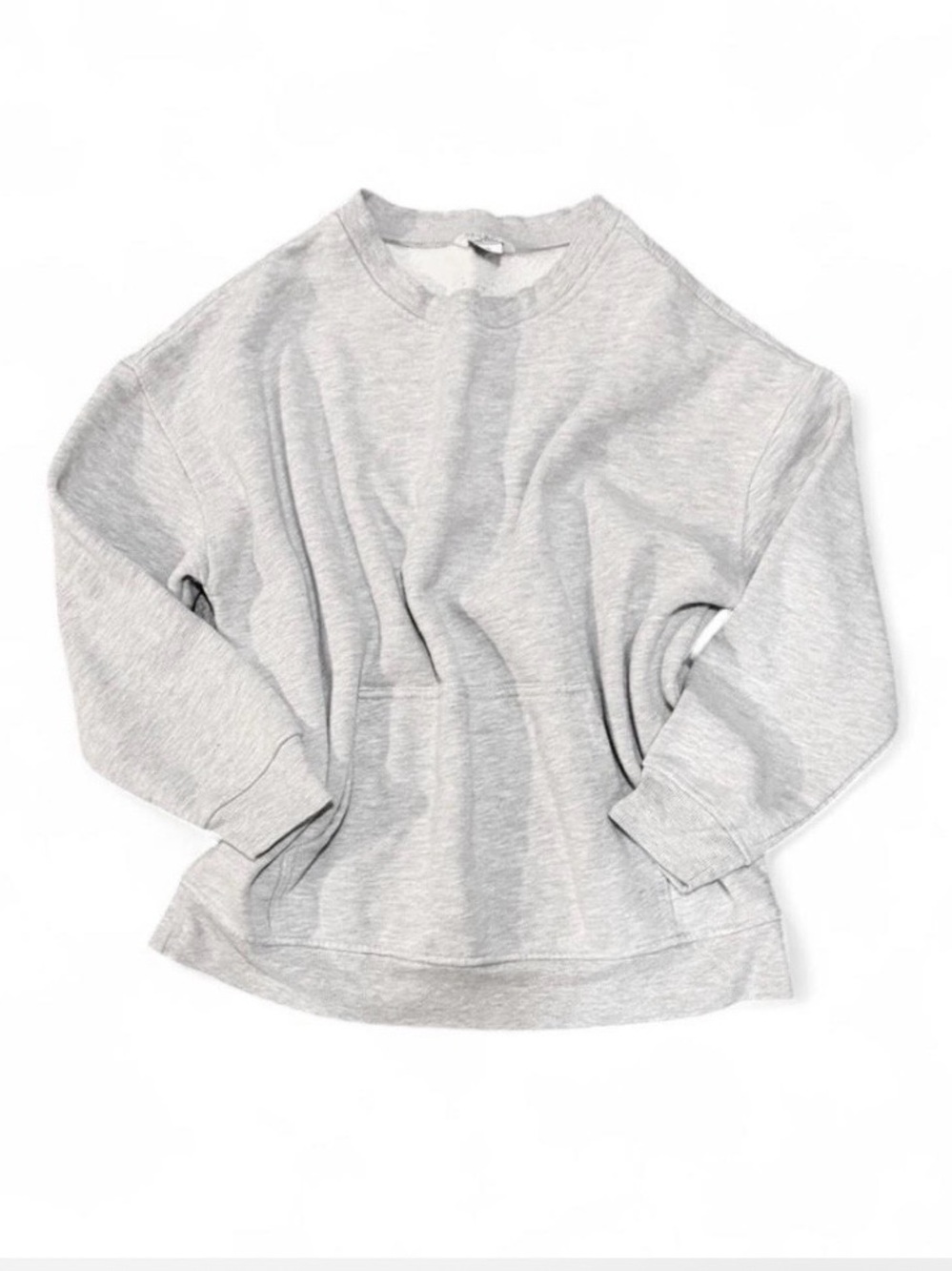 Danskin Heather Gray Crewneck Sweatshirt with front Kangaroo Pouch Pocket Sz M